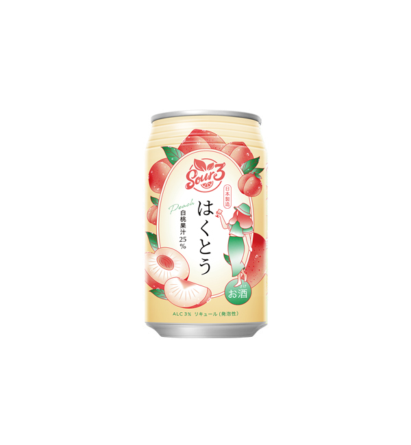SOUR3沙瓦 水蜜桃風味 350ml（24入）